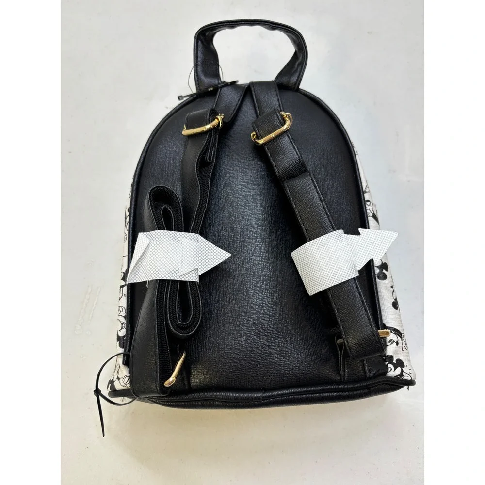 Disney Mickey Mouse All Over Print Mini Backpack White‎ Black Red